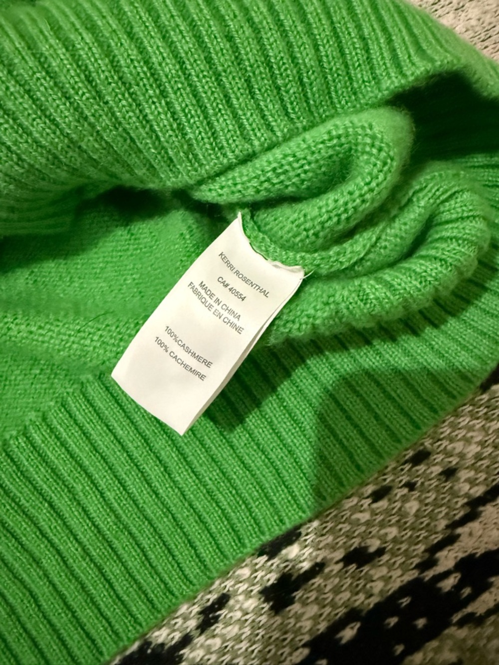 Kerri Rosenthal Frenchy Cashmere Sweater In Parrot Green - Picture 4 of 4